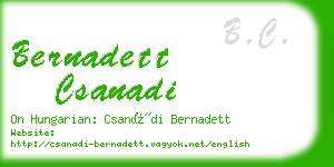 bernadett csanadi business card